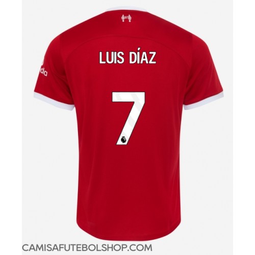 Camisa de time de futebol Liverpool Luis Diaz #7 Replicas 1º Equipamento 2023-24 Manga Curta